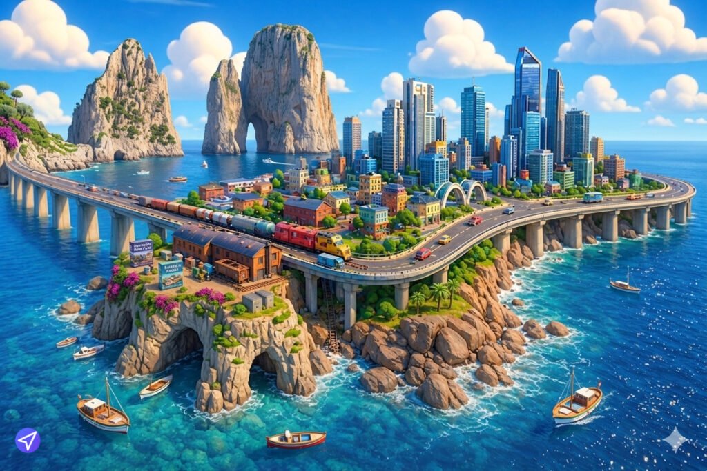Metruvia Series 5 Italy Expansion coastal island and maritime logistics Cover Art