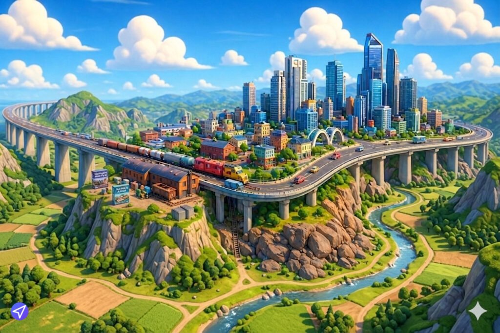 Metruvia Series 3 Valley Expansion mountain terrain and high-altitude tracks Cover Art.